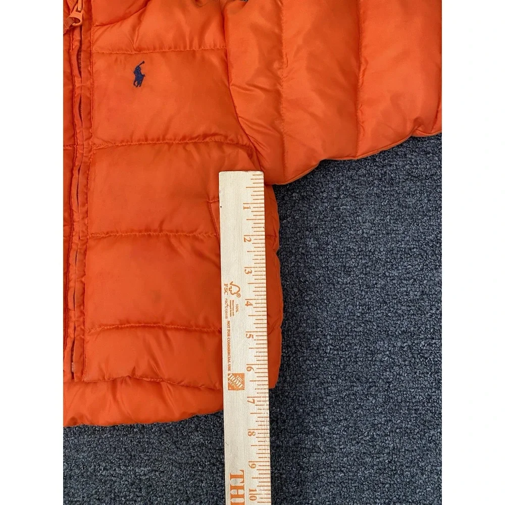Vintage Polo Ralph Lauren Down Puffer Jacket Orange Kids 12M‎ Full Zip
